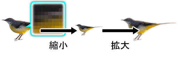 ラスタ画像での拡大 ラスタ画像での拡大