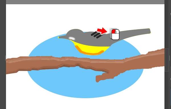 15. 体からはみ出した部分を通過するようにドラッグ