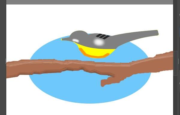 24. 羽の付け根を白色で塗る