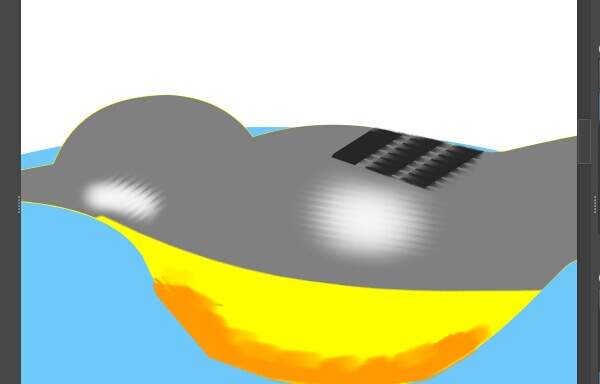 11. 胸と腹部のオレンジ色をなじませる