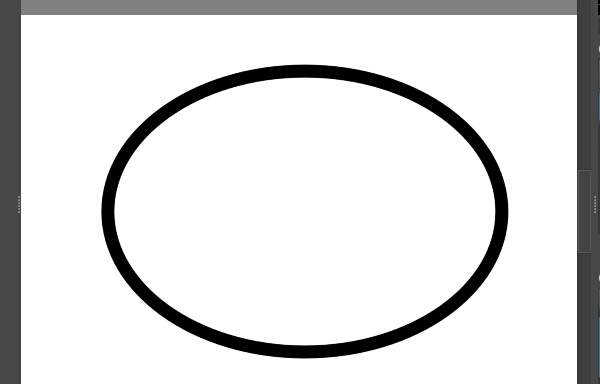 3. 楕円の形状で図形が描画される