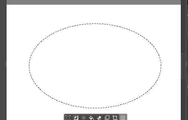 3. 楕円の形状で範囲選択される