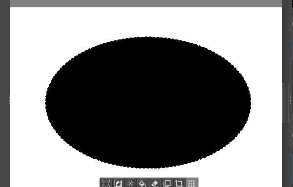 8. 選択範囲の内側が塗りつぶされる