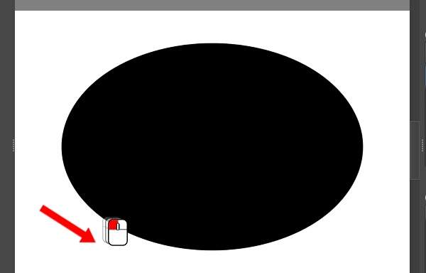 8. 楕円を囲む矩形の対角線をドラッグ