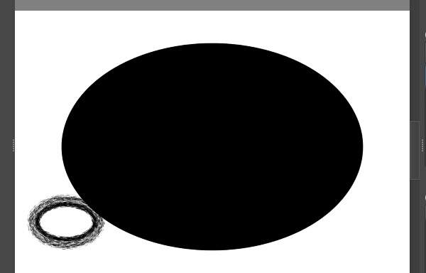 9. 線がかすれた楕円が描かれる