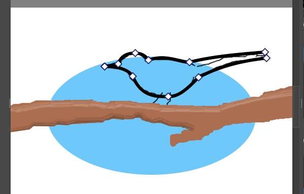 24. キセキレイの体の形状に加工する