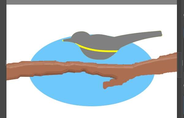 6. 下位レイヤの黄色が現れる