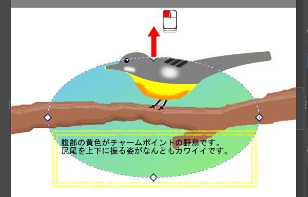 6. 上部のノードを上方向へドラッグする
